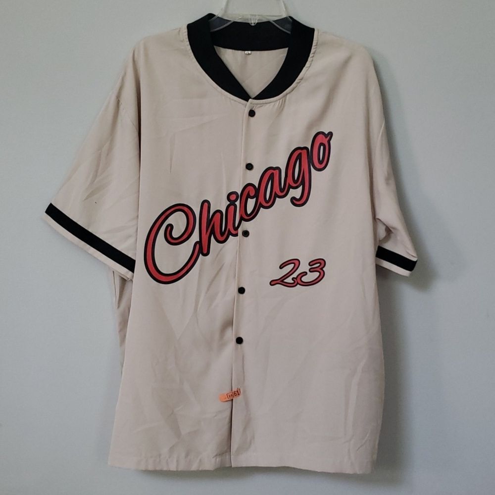 Chicago Button Down Shirt Mens 2XL XXL Jersey Red Black Tan